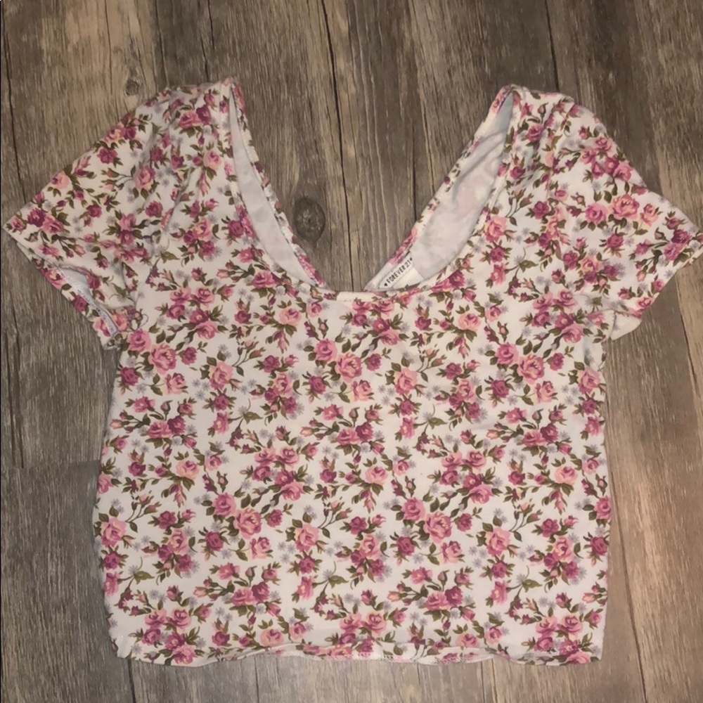 Floral Forever 21 Crop Top